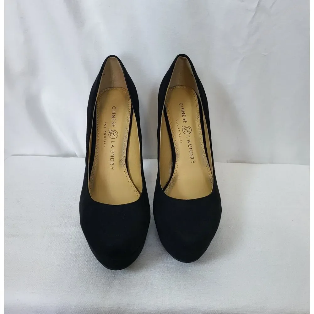 NWOB Chinese Laundry Black Microsuede Wendy II‎ 5